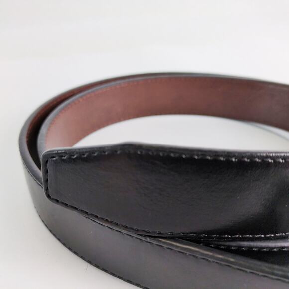 Saddlebred Men's 44 Black Bonded Leather Belt Gunmetal Buckle 11BK0108 Classic - Picture 3 of 7